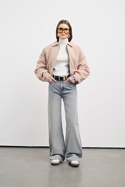 VATKALI V1927 Blugi cu talie înaltă și picioare largi