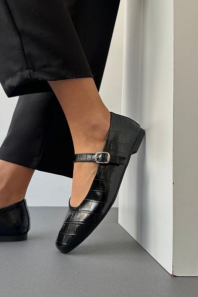 Mupa Shoes Balerini de damă crocodil negru