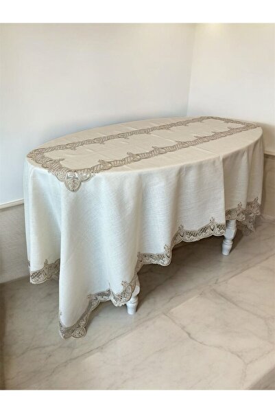 Daimon Home Fransız Güpürlü Masa Örtüsü