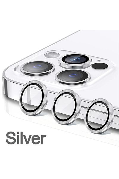 Choice 14Pro 14ProMax(3PCS) Silver 3-2pcs Camera Lens Protector For iPhone 12 13 14 15 Pro Max 13 Mini Meta