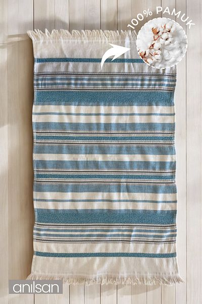 Anılsan Πετσέτα θαλάσσης Infinite Blue Line Detail 100% Βαμβάκι 50x80