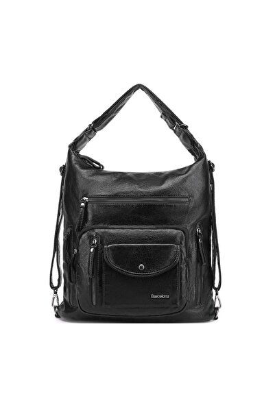 BARCELONA 21K Geantă de damă din piele spălată atât pe spate, cât și pe umăr ...