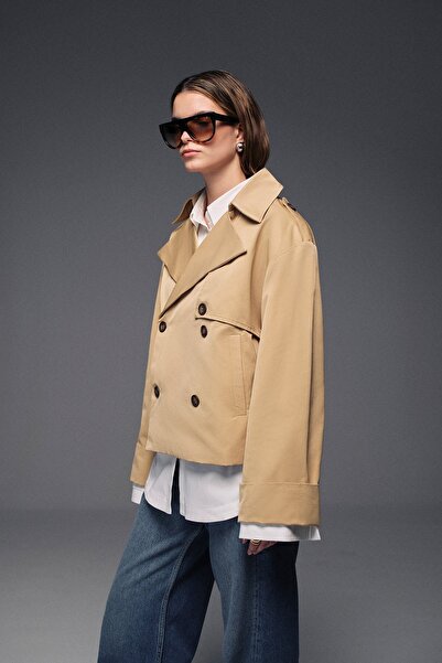 VATKALI Double Button Short Trench Coat