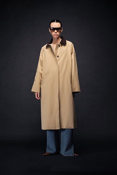 VATKALI Trench oversize cu guler contrastant
