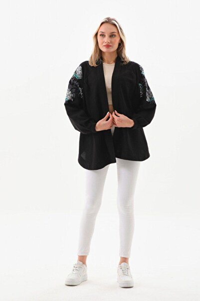 Dadali كيمونو Dadali Flower N بمؤخرة - أسود