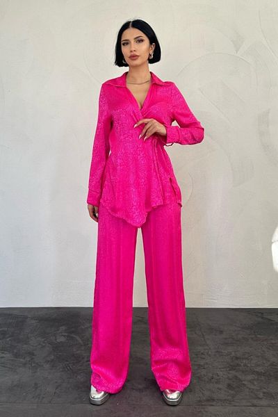 COTTONLAB Fuchsia Jacquard Piping Set