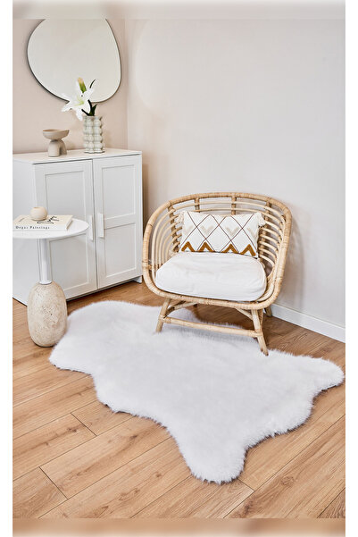 Apex Halı Reiki Beyaz Ultra Yumuşak Dokulu İthal Yıkanabilir Tüy Dökmez En Üs...