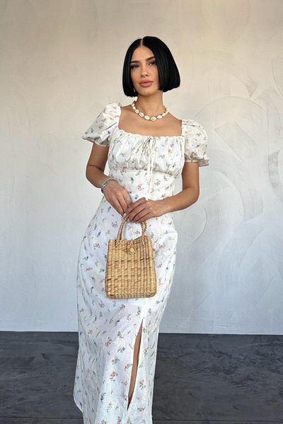 REKA MODA Lilac Floral Summer Dress