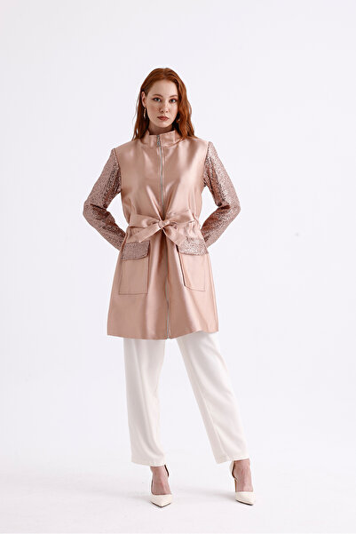 Mizalle Pul Payet Kollu Rose Ceket