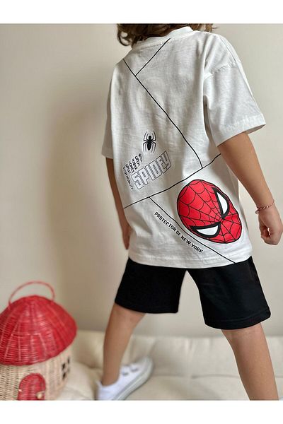 patriko tekstil Boy's Popular Character Back Detail Shorts Tshirt Bottom Top Set