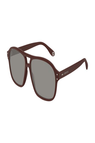 Gucci Grey Square Unisex Sunglasses