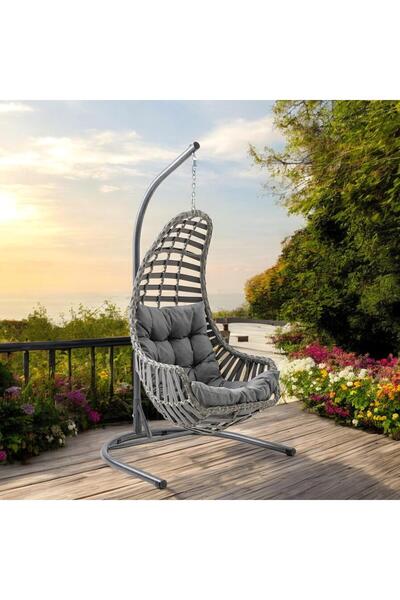 Capri Swing Datça Bahçe Salıncağı | Tek Kişilik | Rattan Salıncak