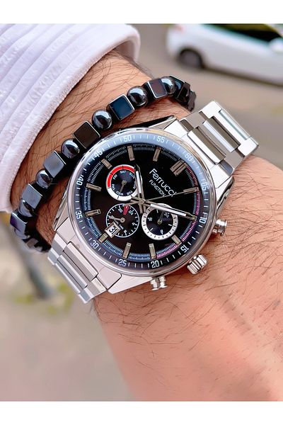 Ferrucci Men's Wristwatch with Steel Cord Function 3 Atm Waterproof with 2 Years Warranty+Bracelet as a Gift
