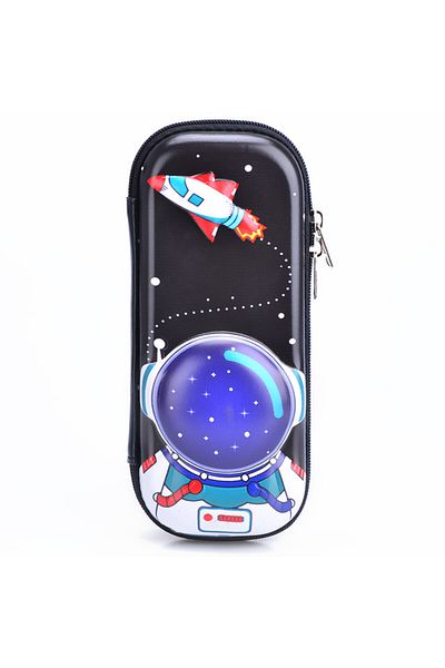 Eazy Kids حافظة أقلام رصاص ثلاثية الأبعاد بتصميم رائد فضاء - أسود