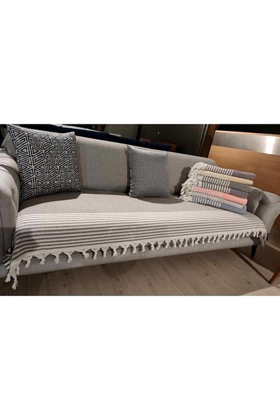 Mandaş Mandaş Cotton Non-Slip Wicker Woven Sofa-Sofa Bed Cover (180X220)