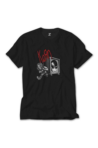 Z zepplin Korn Skeleton Pulling Haporlor Black T-Shirt