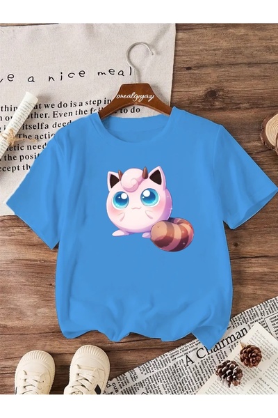 H&GHAMLEGİYİM تي شيرت Jiggly Puff مطبوع للأطفال مقاس كبير