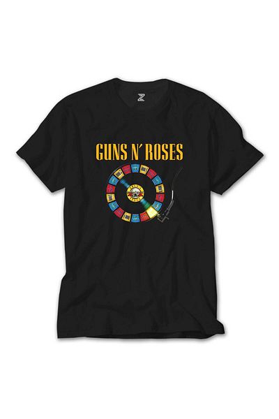 Z zepplin Guns N Roses Record Black T-Shirt
