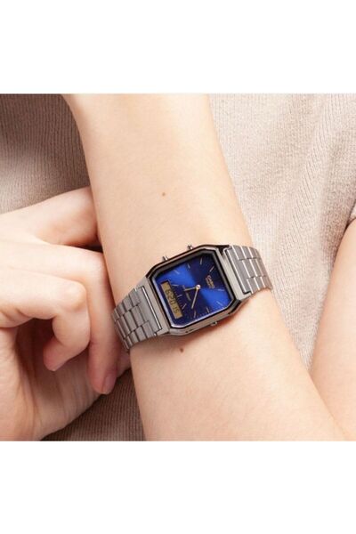 Casio Casio Unisex Quartz Watch, Analog-Digital Display, Stainless Steel Strap AQ-230GG-2A