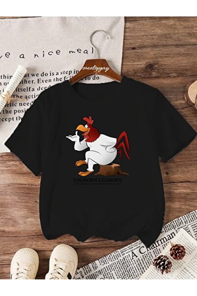 H&GHAMLEGİYİM Rooster Printed Children's Oversize T-Shirt