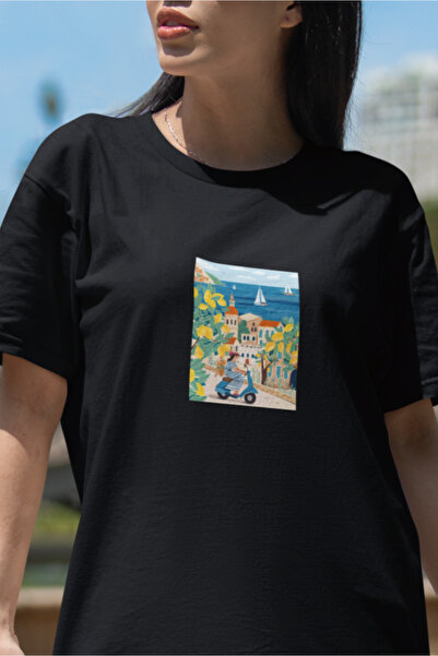 SUNFREE POPULARNA TRENDI ŽENSKA MAJICA SA VISUZALNIM TISKOM Oversize kroj