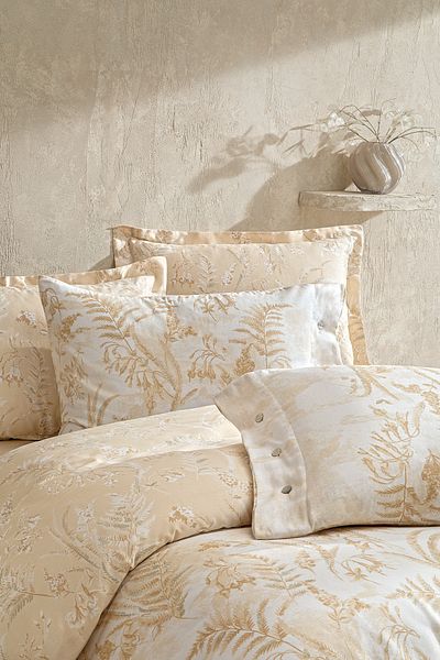 Puffy Linda Double Satin Duvet Cover Set - Ecru