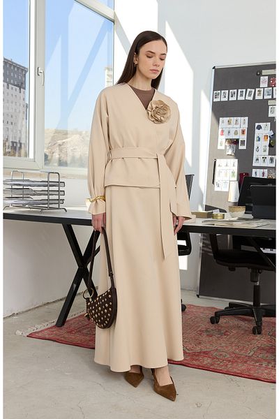 Fatma Atasoy Double Stone Flared Skirt