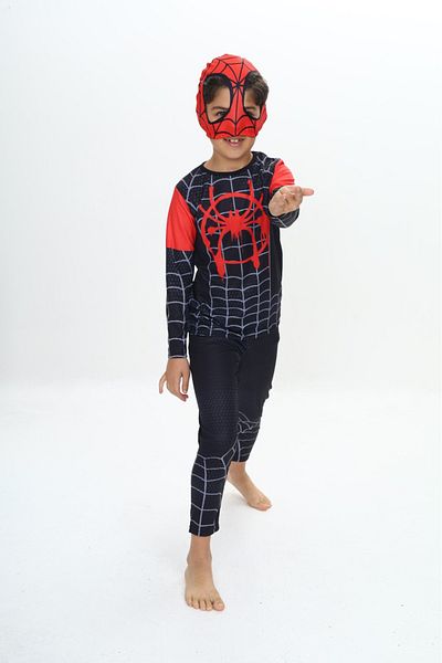 TURKUAZ KIDS Висококачествен комплект пижама Spi Muscle Child Mask Black Spiderman