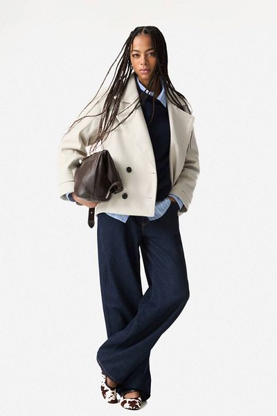 Pull & Bear Short felt texture coat