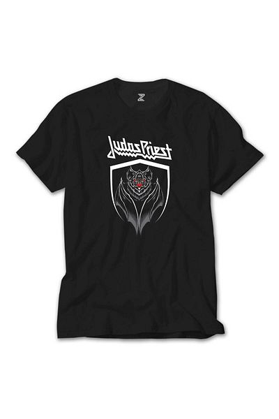 Z zepplin Judas Priest Bat Black T-Shirt
