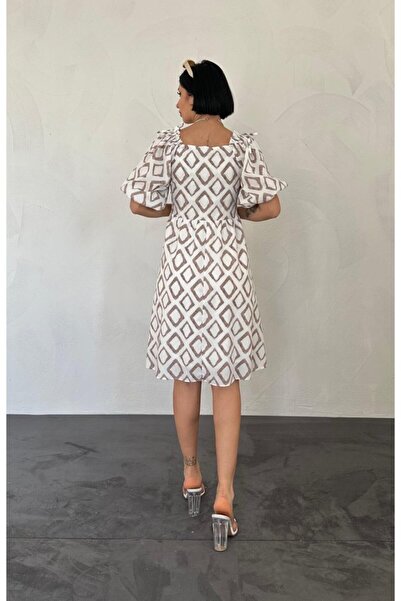 POLEXP Eyesof Mink Square Patterned Summer Dress