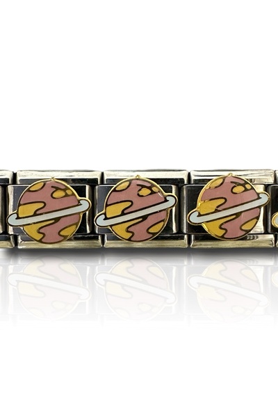MAZEN 1 Piece Steel Italian Bracelet Charm with Planet Figure and Character