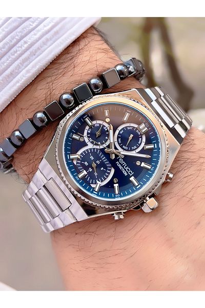 Ferrucci Men's Wristwatch with Steel Cord Function 3 Atm Waterproof with 2 Years Warranty+Bracelet as a Gift