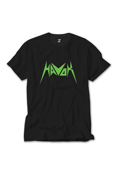 Z zepplin Μαύρο T-shirt με λογότυπο Havok Green