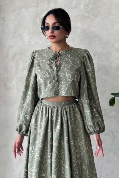 EDL Nakışlı Önden Bağlamalı bluz