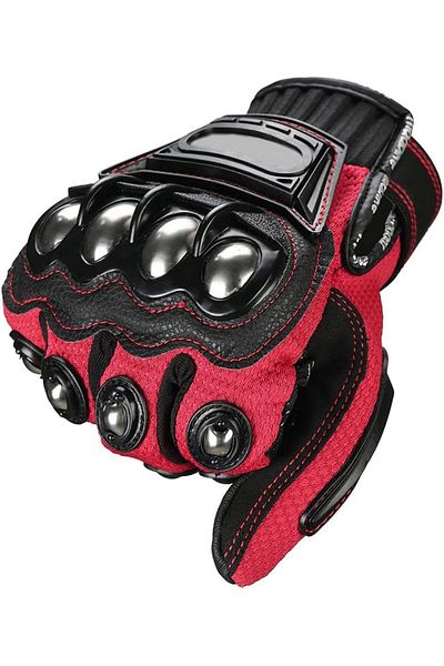 Generic Motorcycle Gloves , Full Finger Motorbike Gloves Anti-slip Outdoor Hard Knuckle Leather Gloves