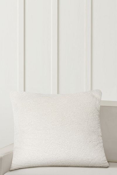 Koza Home 50x50 Piuma Cream Plain Plush Pillow - 5044