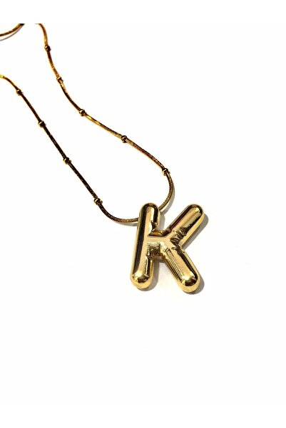 Lal takı Paslanmaz çelik balon harf K kolye