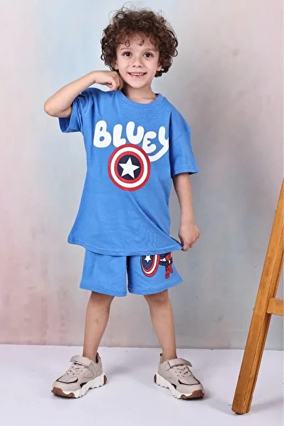 Arya Nisa Kids Boy's Cute Dog Printed 100% Cotton T-Shirt Shorts 2 Piece Smoked Bottom Top Set Summer Full Fit