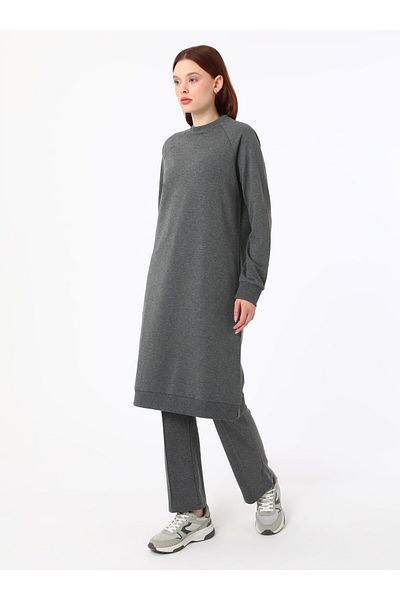 Benin Double Tracksuit Set- Gray Melange - Benin