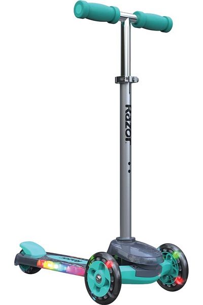 Razor Rollie, 3-Wheel Scooter for Younger Children, Seated and Stand-Up Riding Options, Light Up Whe
