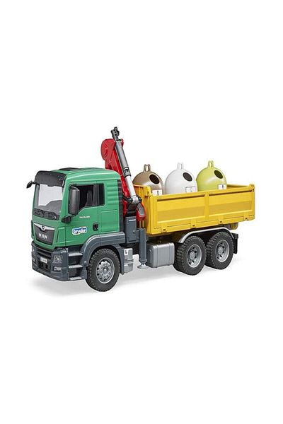 Bruder Bruder Man TGS Truck with 3 Glass Recycling Containers and Bottles 03753