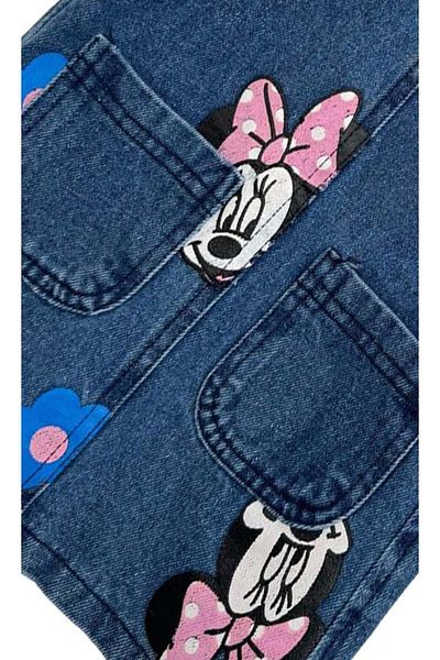 BIDI BIDI pentru 2/9 ani Rochie din denim cu buzunar dublu Gilet imprimat