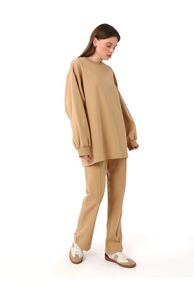 Benin Relaxed Fit Tracksuit - Beige - Benin