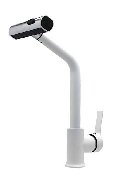 Class Armatür White Kitchen Sink Faucet with 3-Function Water Flow Head
