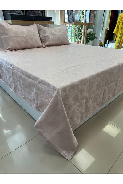 Sudemhome Jacquard Chenille Fabric Avant-Garde Dowry Bed Cover Set with Plane Leaf Pattern
