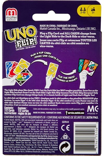 mattel Uno flip! card game tin