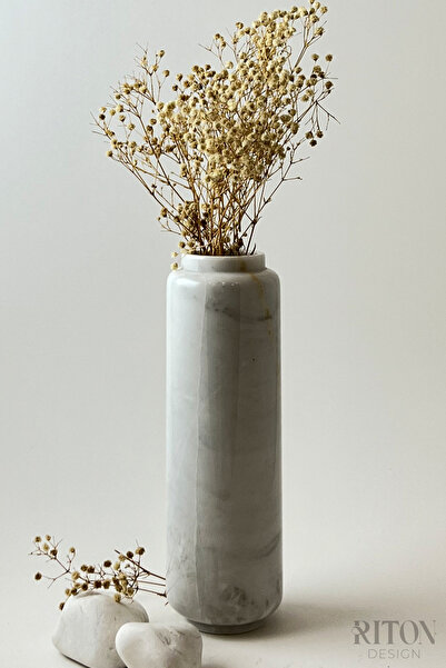 RİTON Linda El Yapımı Mermer Vazo | Doğal Mermerin Güzelliği ve Zarif
