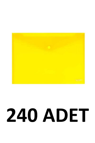 Noki 240 Pcs Clear A4 Snap Closure File Envelope File Yellow