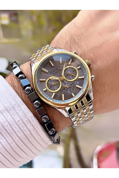 Ferrucci Men's Wristwatch with Steel Cord Function 3 Atm Waterproof with 2 Years Warranty+Bracelet as a Gift